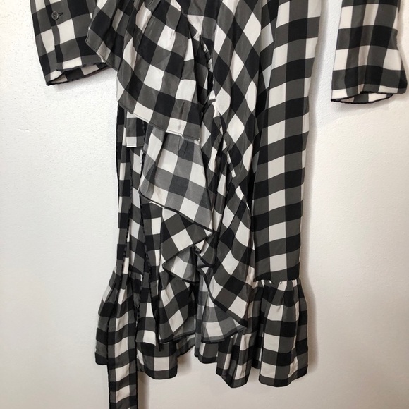 Marissa Webb Gingham Plaid Wrap Dress Xsmall - Picture 7 of 11
